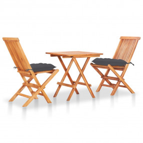 Bistro Set Teak Teak wood Medium Foldable Bistro Set Ro...