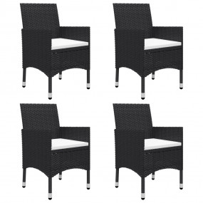 Dining Set Black Solid acacia wood Medium Stackable