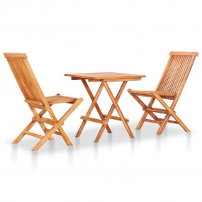 Bistro Set Teak Teak wood, Polyester Compact Foldable