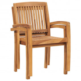 Garden Chair Set of 2 Teak Wood, Anthracite