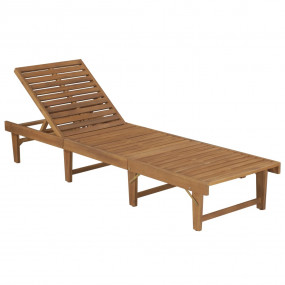 Sun Lounger Royal blue cushion with wood frame