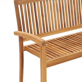 Garden Bench Natural Teak Solid Teak Wood 50.6 in Stack...