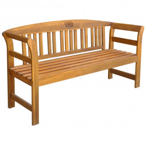 Garden Bench Natural wood, Black cushion