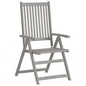 Garden Chair Set of 4 Grey Solid acacia wood, polyester...