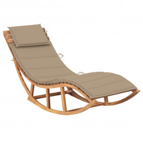 Sun Lounger Beige, Natural Fine sanded teak hardwood, 1...
