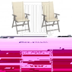 Garden Chair Set of 4 Grey, Cream Solid Acacia wood, Po...