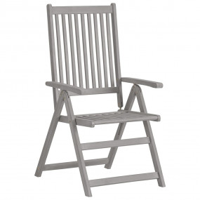 Garden Chair Set of 4 Grey Solid Acacia wood Medium