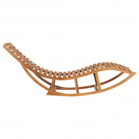 Sun Lounger Teak Green Teak wood, Polyester Standard