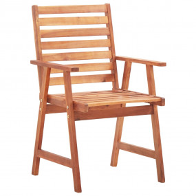 Outdoor Chair Set of 2 Grey, Natural Wood