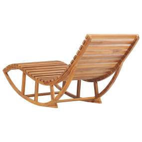 Sun Lounger Teak Solid teak wood, 100% polyester Standa...