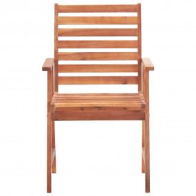 Outdoor Chair Set of 2 Natural Wood Solid Acacia wood S...