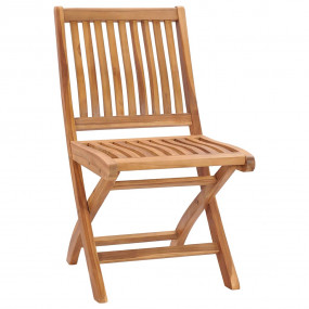 Garden Chair Set of 6 Cream, Natural Teak