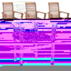 Dining Chair Set of 6 Warm brown Solid Teak Wood Medium