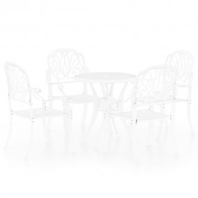 Bistro Set White Cast Aluminum Medium Durable Bistro Se...