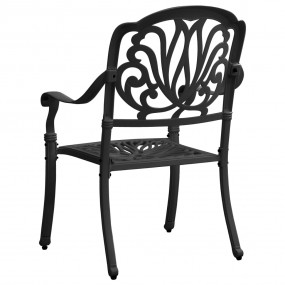 Bistro Set Black Cast Aluminum Large Durable Bistro Set...