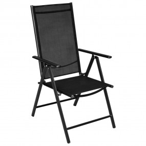 Dining Set Black Powder-coated aluminum, textilene, gla...