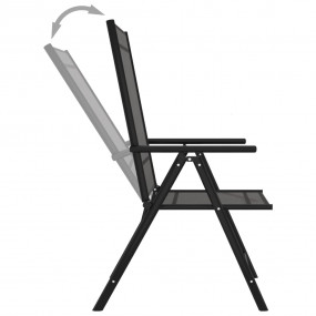 Dining Set Black Aluminum 10 Piece Set Adjustable Footr...