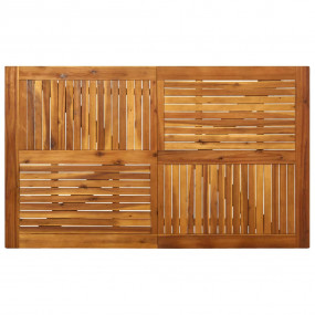 Dining Set Beige Solid Acacia wood, PE rattan, Polyeste...