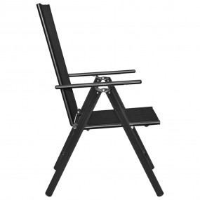 Dining Set Black Powder-coated aluminum, textilene, gla...