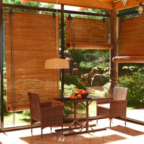 Dining Set Brown, Cream White Poly rattan, Powder-Coate...