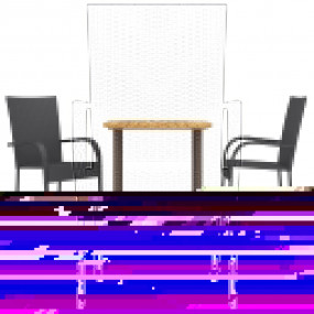 Dining Set Black Solid Acacia wood Standard