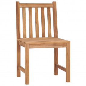 Patio Chair Set of 6 Warm brown Teak Wood Standard Dura...