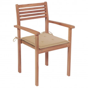 Patio Chair Set of 8 Teak Solid Teak Wood Standard Dura...