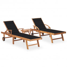 Sun Lounger Set of 2 Teak