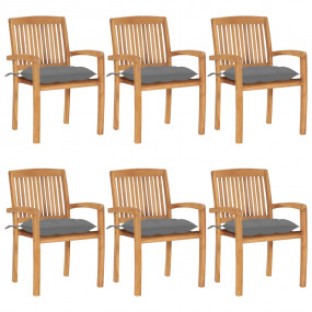 Garden Chair Set of 6 Teak wood Solid Teak Wood Standar...