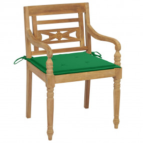 Batavia Chair Set of 4 Teak Teak Wood, Polyester Standa...