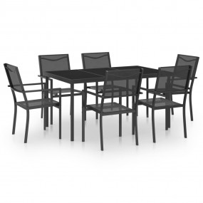 Outdoor Dining Set Anthracite Powder-coated steel Mediu...