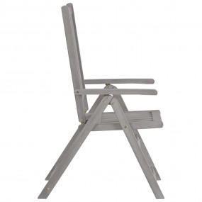 Garden Chair Set of 8 Grey Solid Acacia wood, 100% poly...