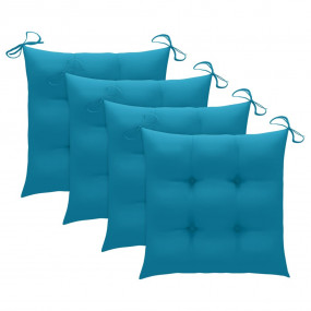 Patio Chair Set of 4 Light blue Solid acacia wood Mediu...