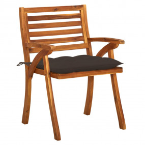 Patio Chair Set of 4 Taupe Solid acacia wood Standard S...