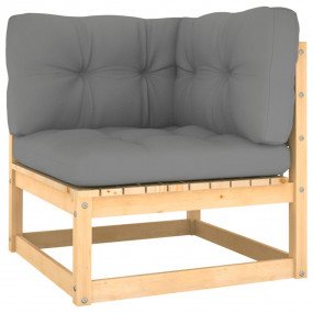 Garden Lounge Set Pine Solid Pinewood Medium Modular