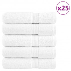 Shower Towel Set of 25 White 100% Cotton 27.6 x 55.1 in