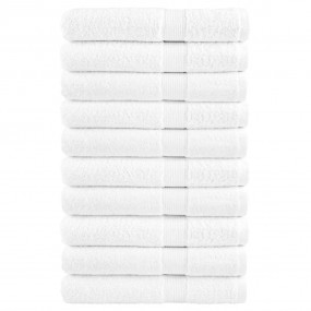 Sauna Towel Set of 10 White 100% Cotton 31.5 x 78.7 in