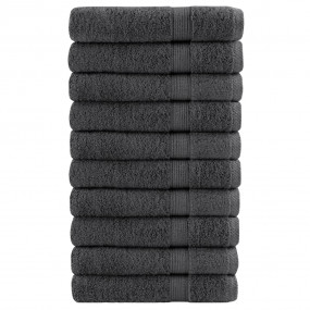 Sauna Towel Set of 10 Anthracite 100% Cotton 31.5 x 78....