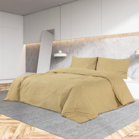 Duvet Cover Set Taupe Microfiber fabric (100% polyester...