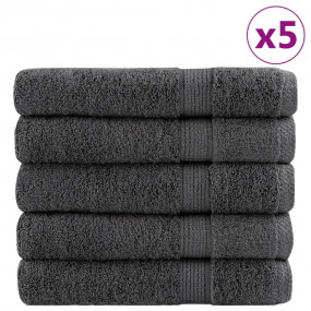 Towel Set of 25 Anthracite 100% Cotton 39.4 x 78.7 in T...