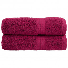 Bath Towel Set of 2 Bordeaux 100% Cotton 39.4 x 59.1 in