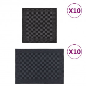 Towel Set Set of 20 Black and Grey 100% Cotton Varied T...