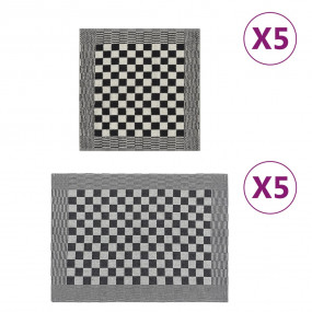 Towel Set Set of 10 Black and white 100% Cotton