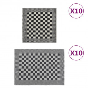 Towel Set Set of 20 Black and White 100% Cotton Various...