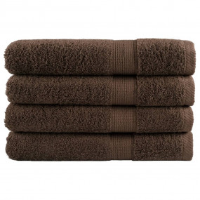 Sauna Towel Set of 4 Brown 100% Cotton 31.5 x 78.7 in