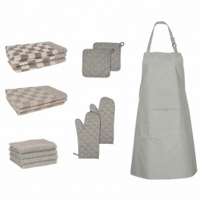 Towel Set Set of 15 Grey 100% Cotton Standard Towel Set