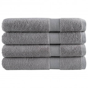 Sauna Towel Set of 4 Grey 100% cotton 31.5 x 78.7 in
