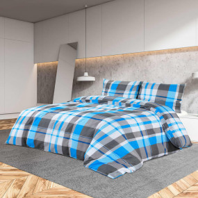 Duvet Cover Set Blue and Grey 100% Cotton 53.1 x 78.7 i...