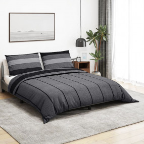 Duvet Cover Set Set of 2 Dark Gray 100% Cotton 78.7 x 8...