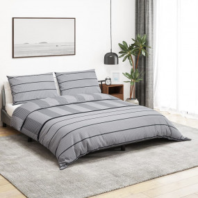 Duvet Cover Set Set of 2 Gray 100% Cotton Full Lightwei...